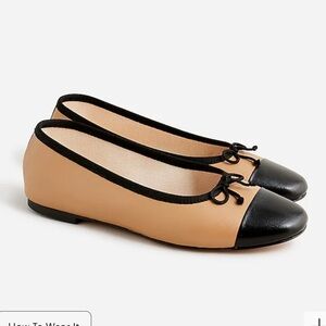 Zoe cap toe ballet flats in leather- NEW